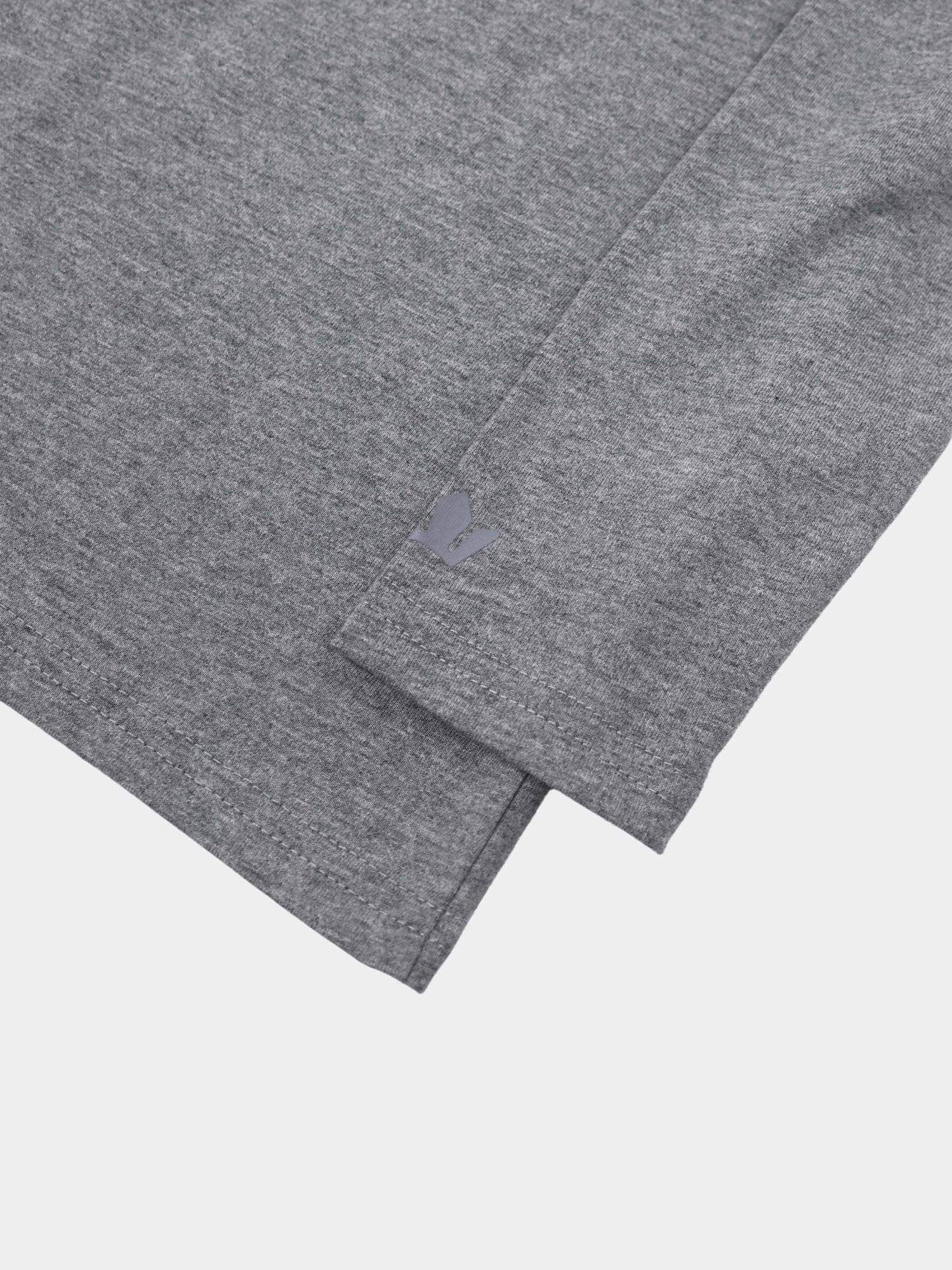 Center Seam High V Tee-Heathered Grey
