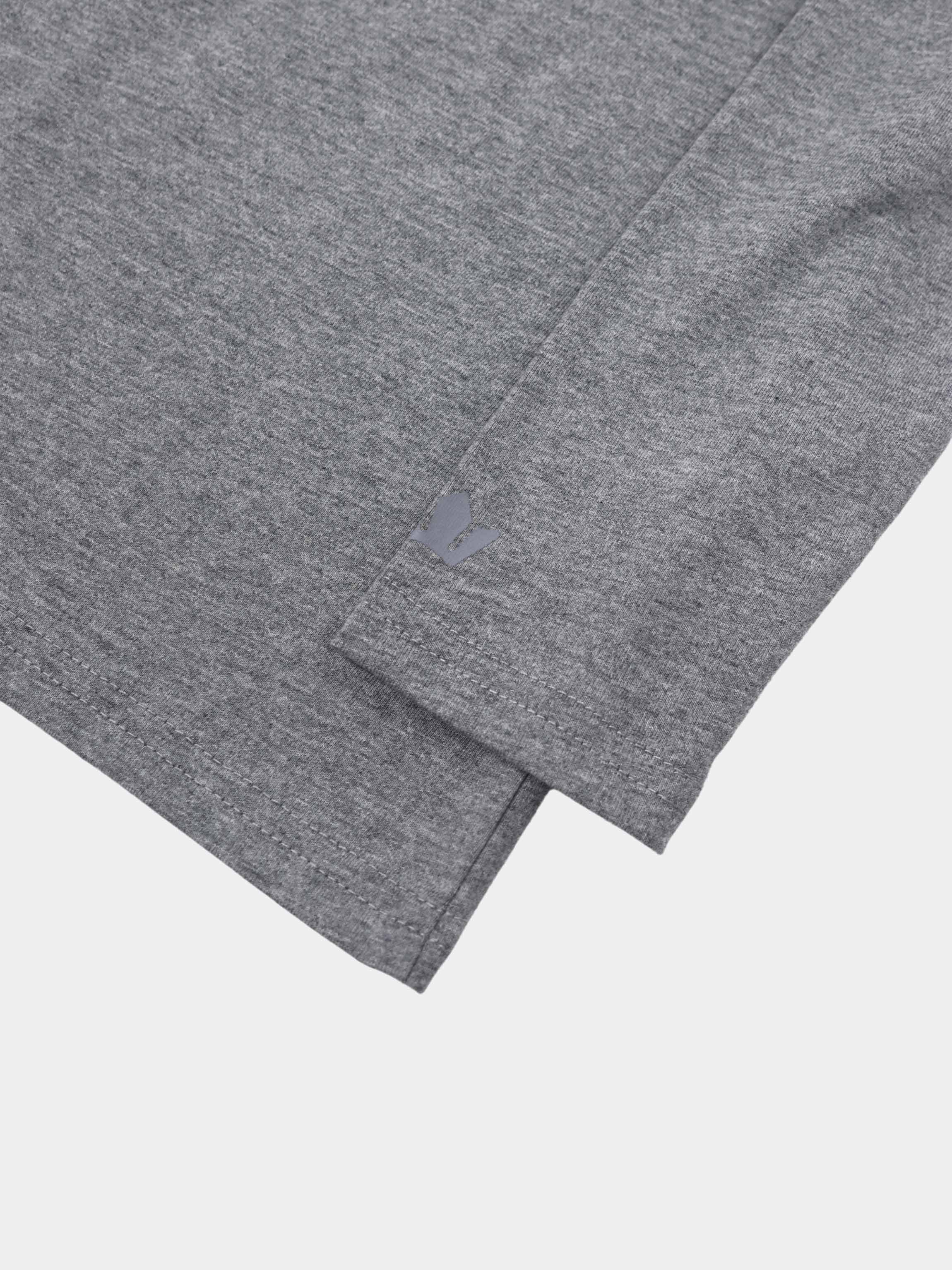 Center Seam High V Tee-Heathered Grey