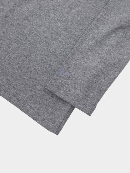 Center Seam High V Tee-Heathered Grey