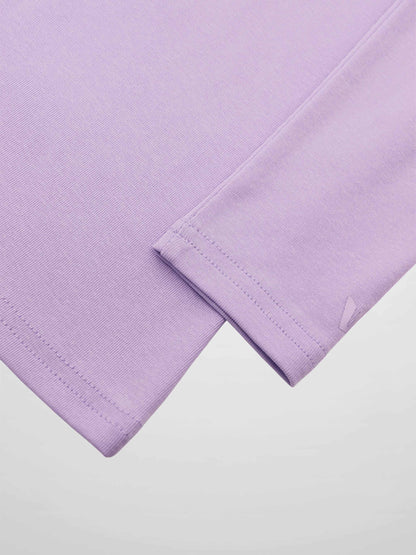 Collared High V T-Shirt-Lavender