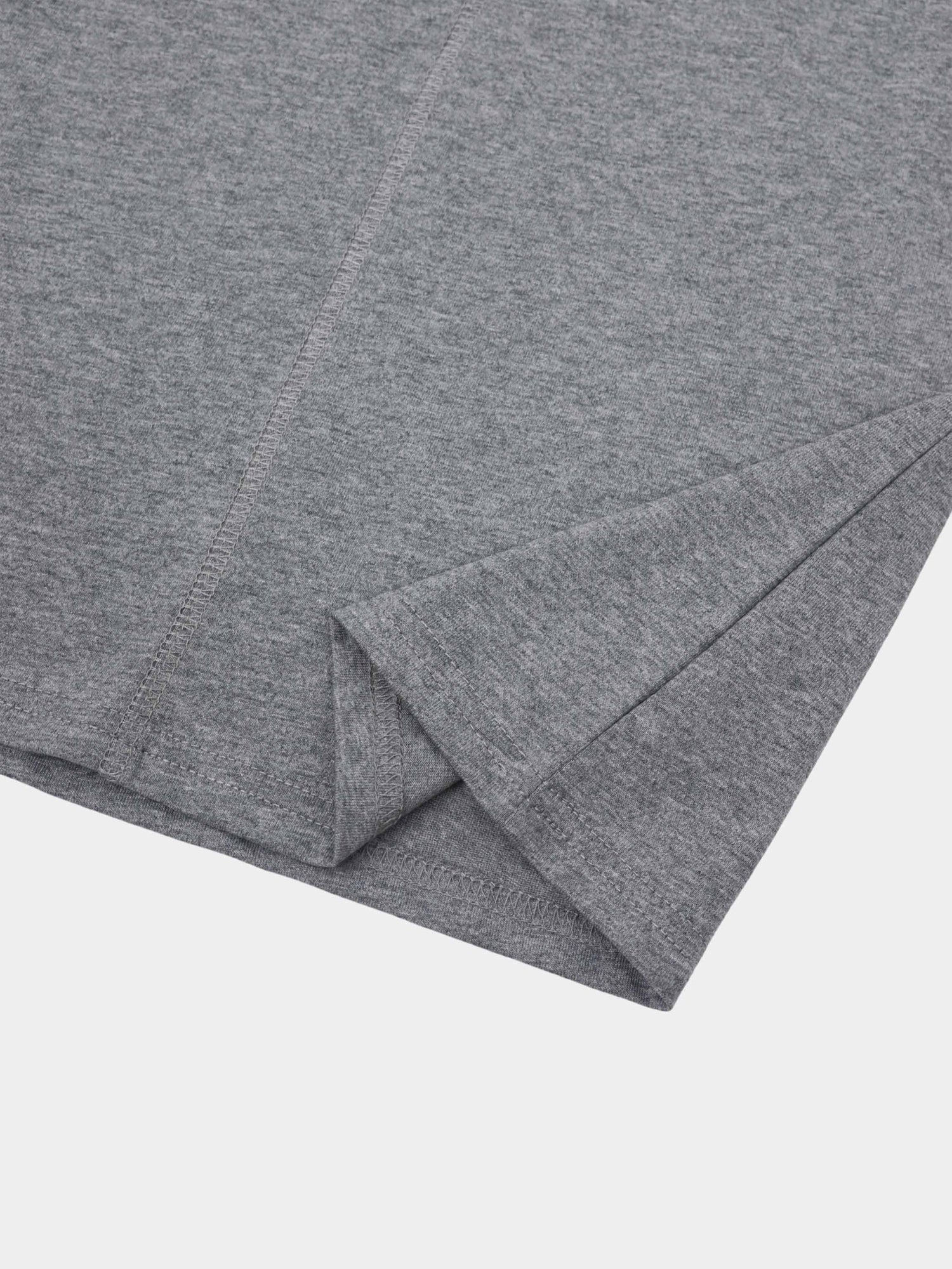 Center Seam High V Tee-Heathered Grey