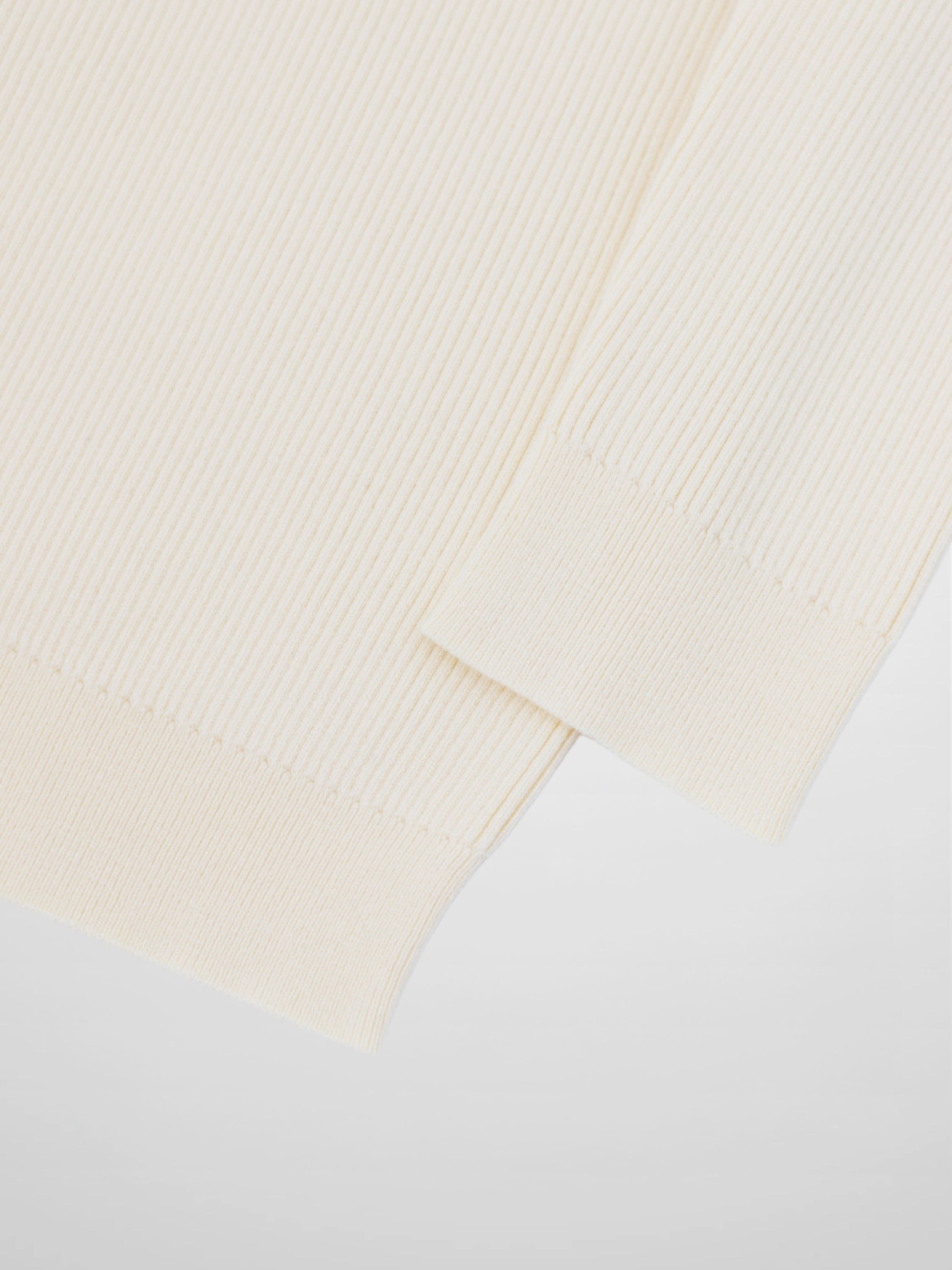 Ribbed Crew Neck Cardigan-Ivory