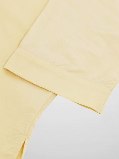 Boxy Dolman Sleeve Crinkle Blouse-Pale Yellow