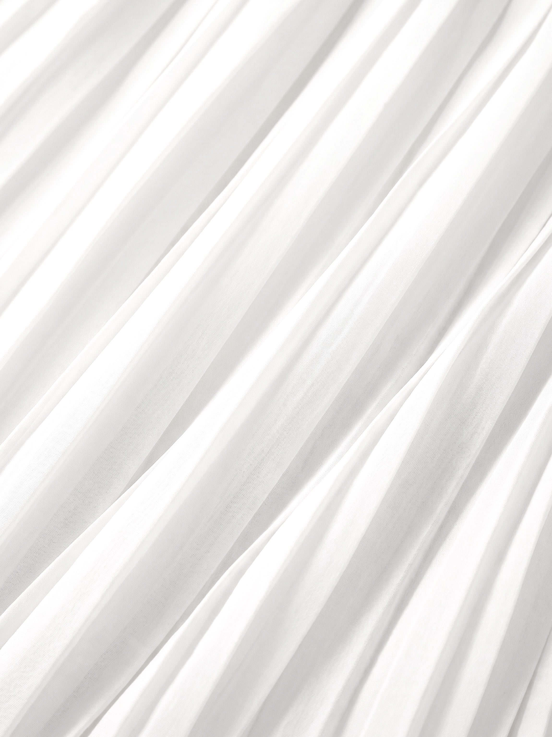 Chiffon Drop Waist Pleat Skirt-White