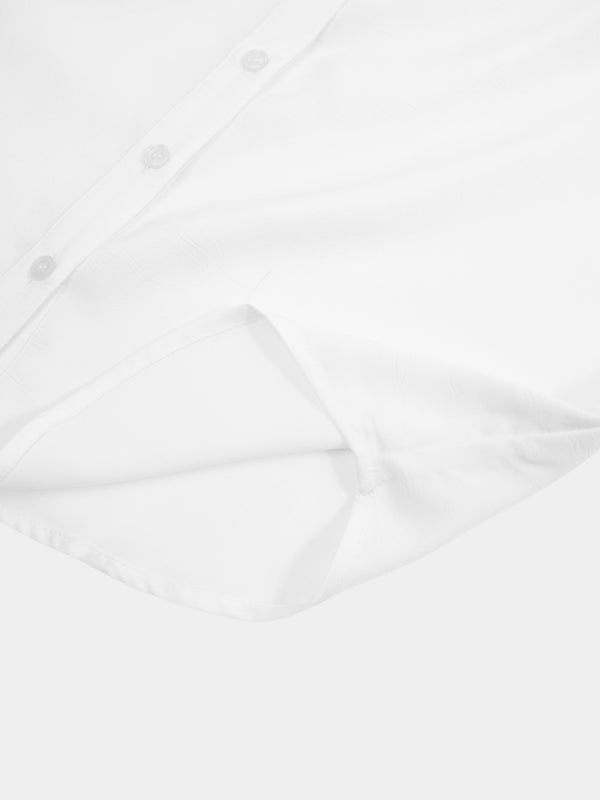 Fringe Bow Blouse-White