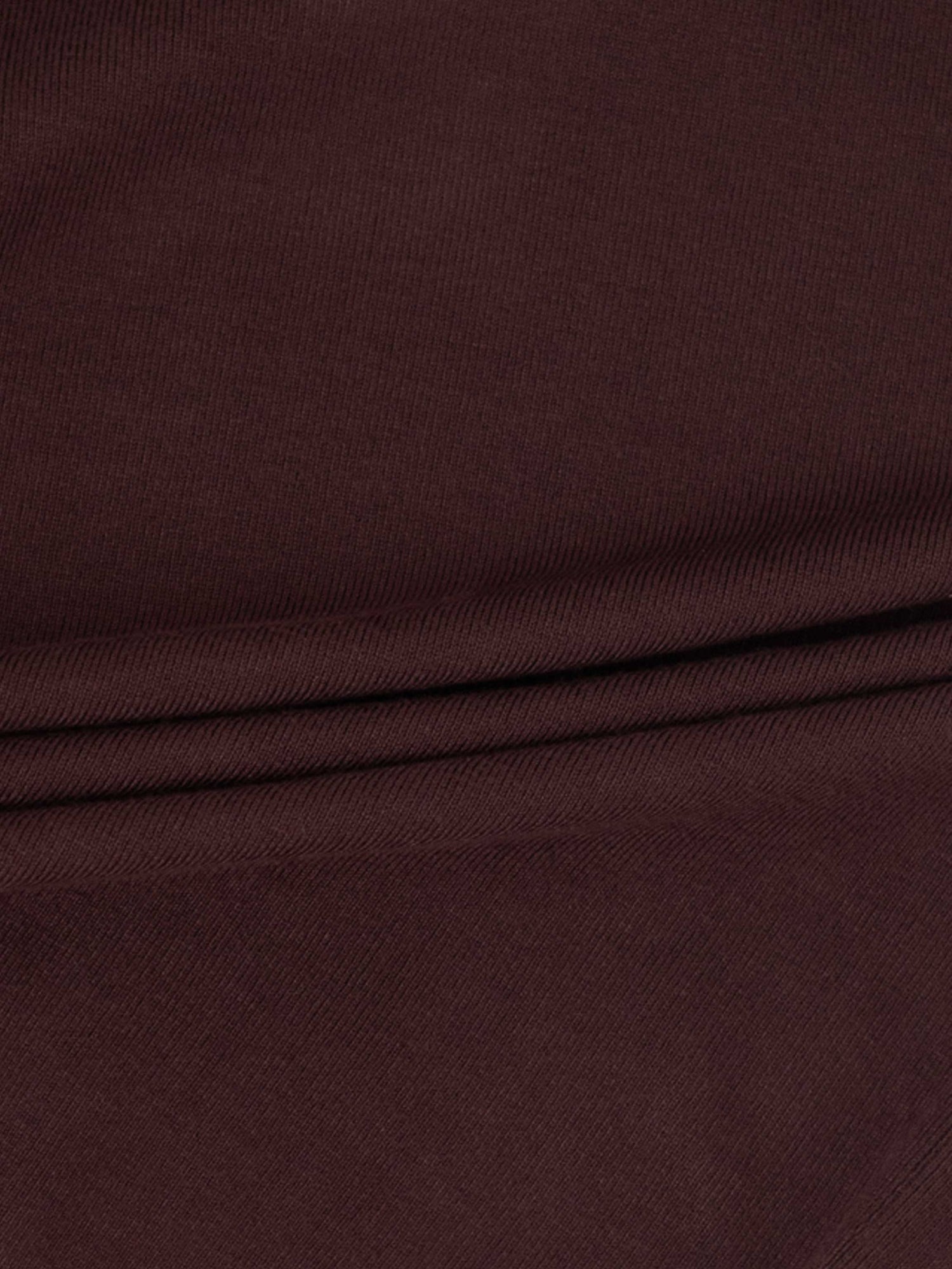 Mock Neck Thin Knit Sweater-Brown