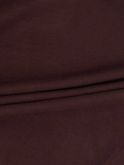 Mock Neck Thin Knit Sweater-Brown