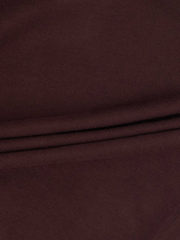 Mock Neck Thin Knit Sweater-Brown