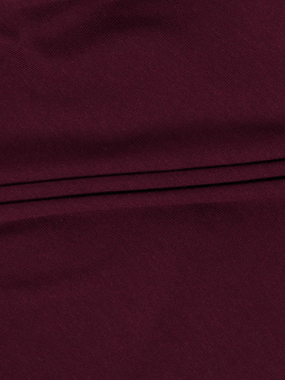 Wool Blend Collared Cardigan-Burgundy