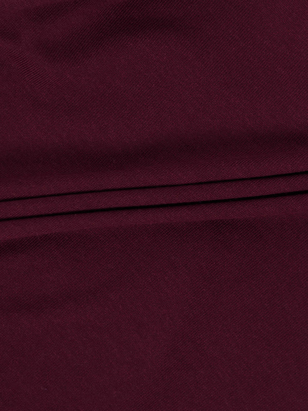 Wool Blend Collared Cardigan-Burgundy