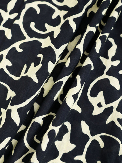 Blouse-Navy Vines