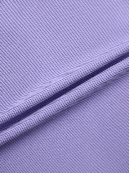 Rounded Hem Ribbed T-Shirt-Lavender