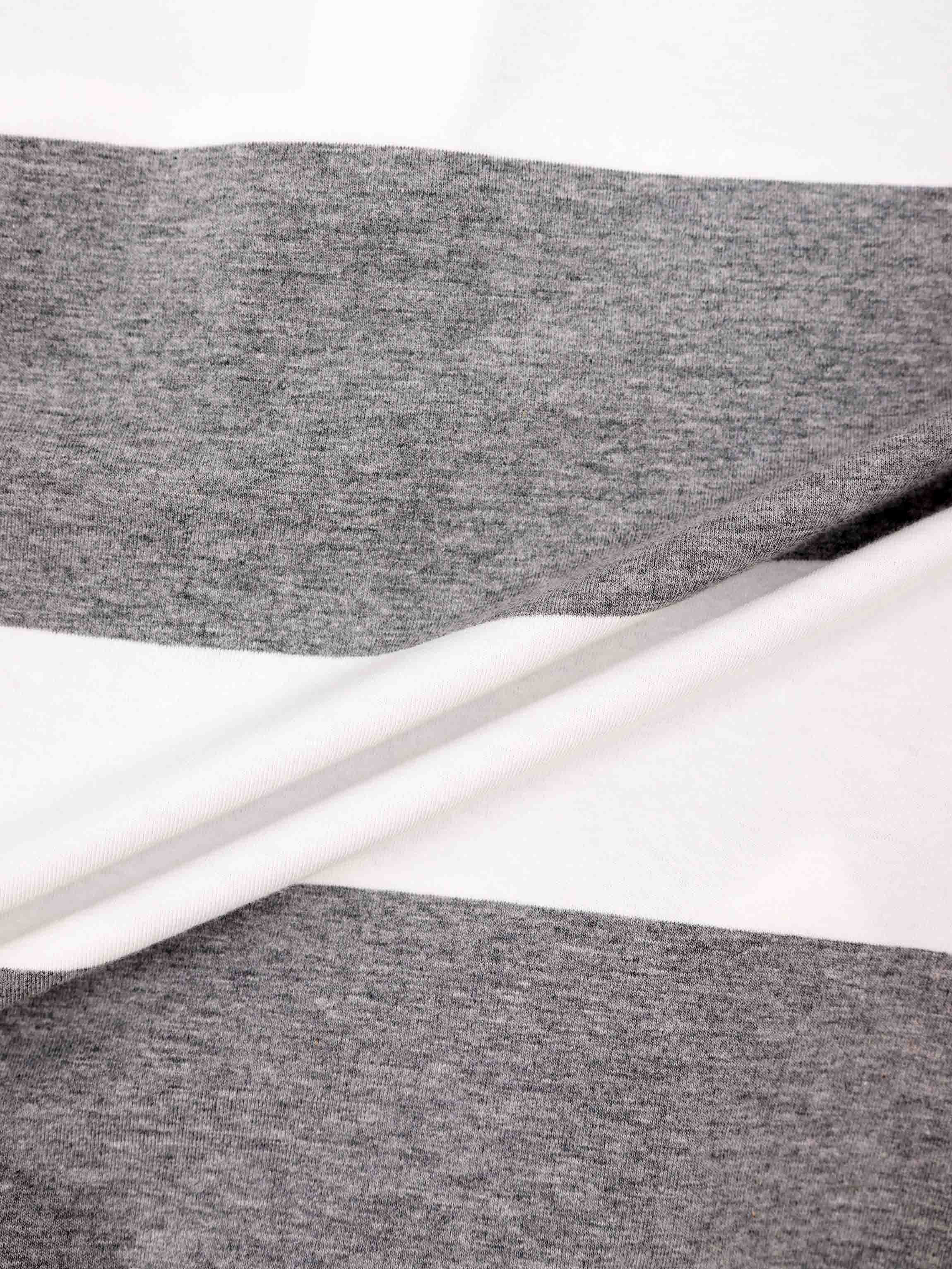 Striped Tie Bottom T-Shirt-Grey