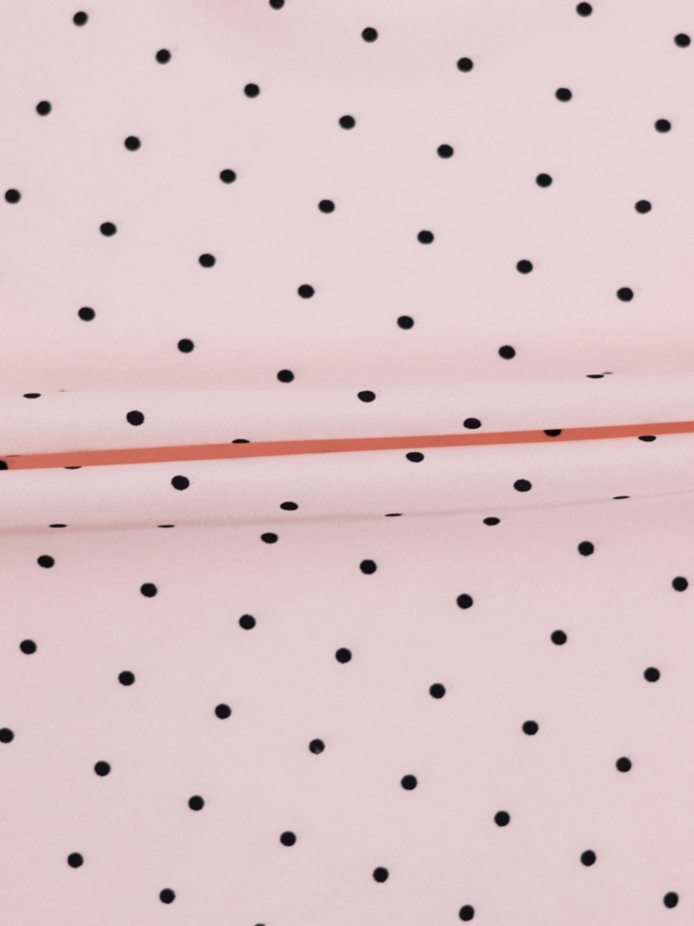 Oversized Satin Blouse-Pink Small Polka Dot