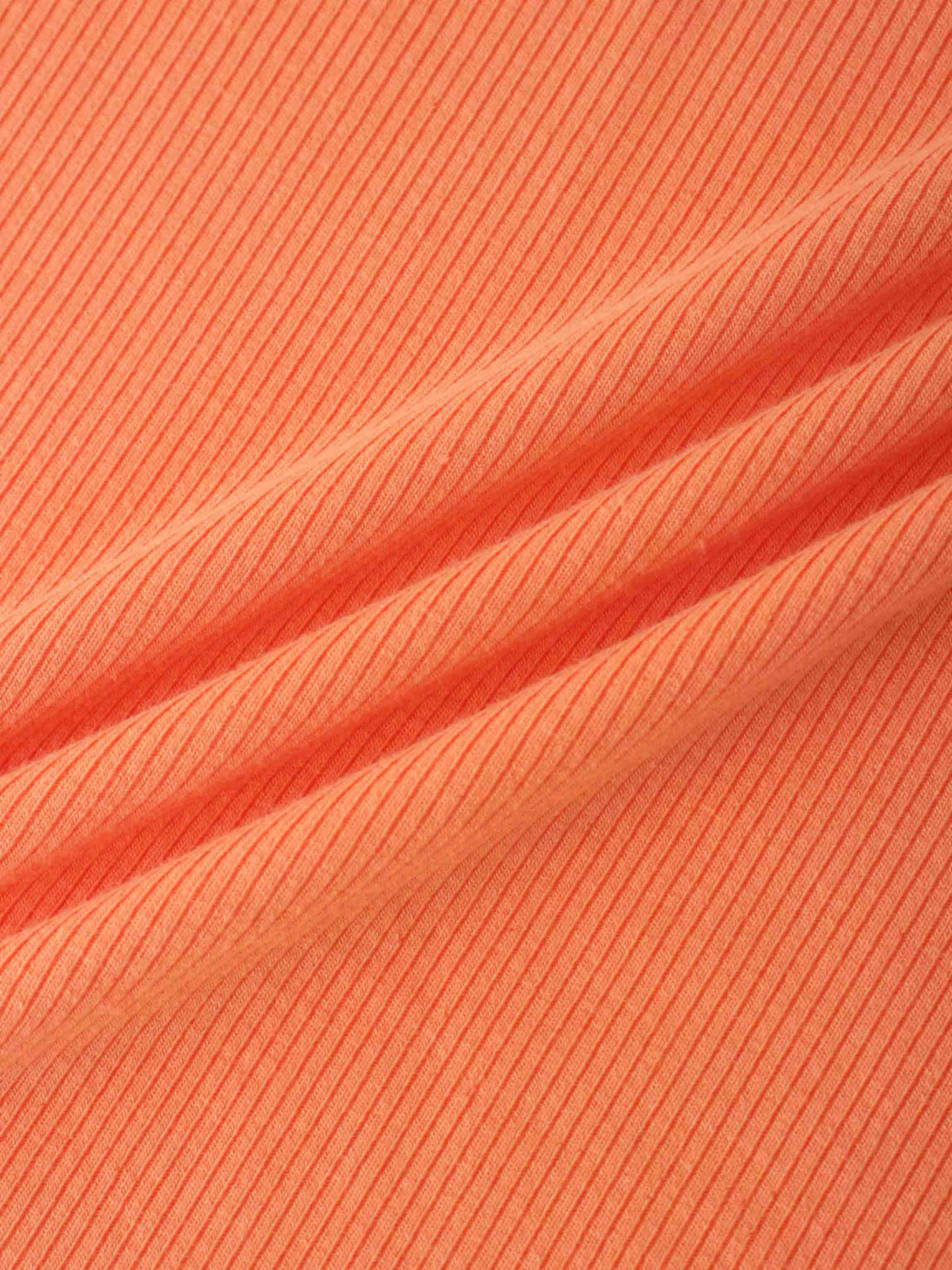 RIBBED HIGH V 3Q-ORANGE