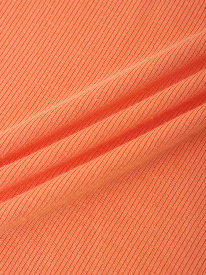 RIBBED HIGH V 3Q-ORANGE