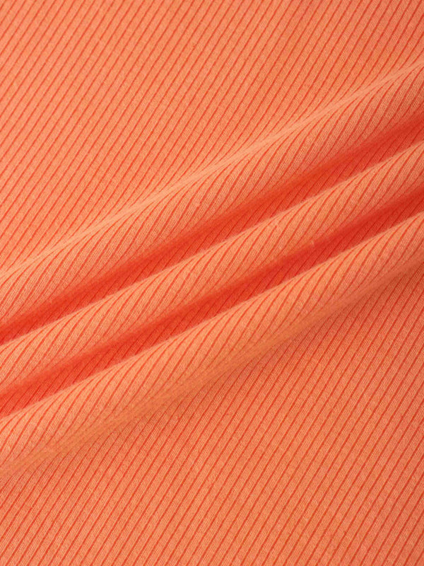 RIBBED HIGH V 3Q-ORANGE
