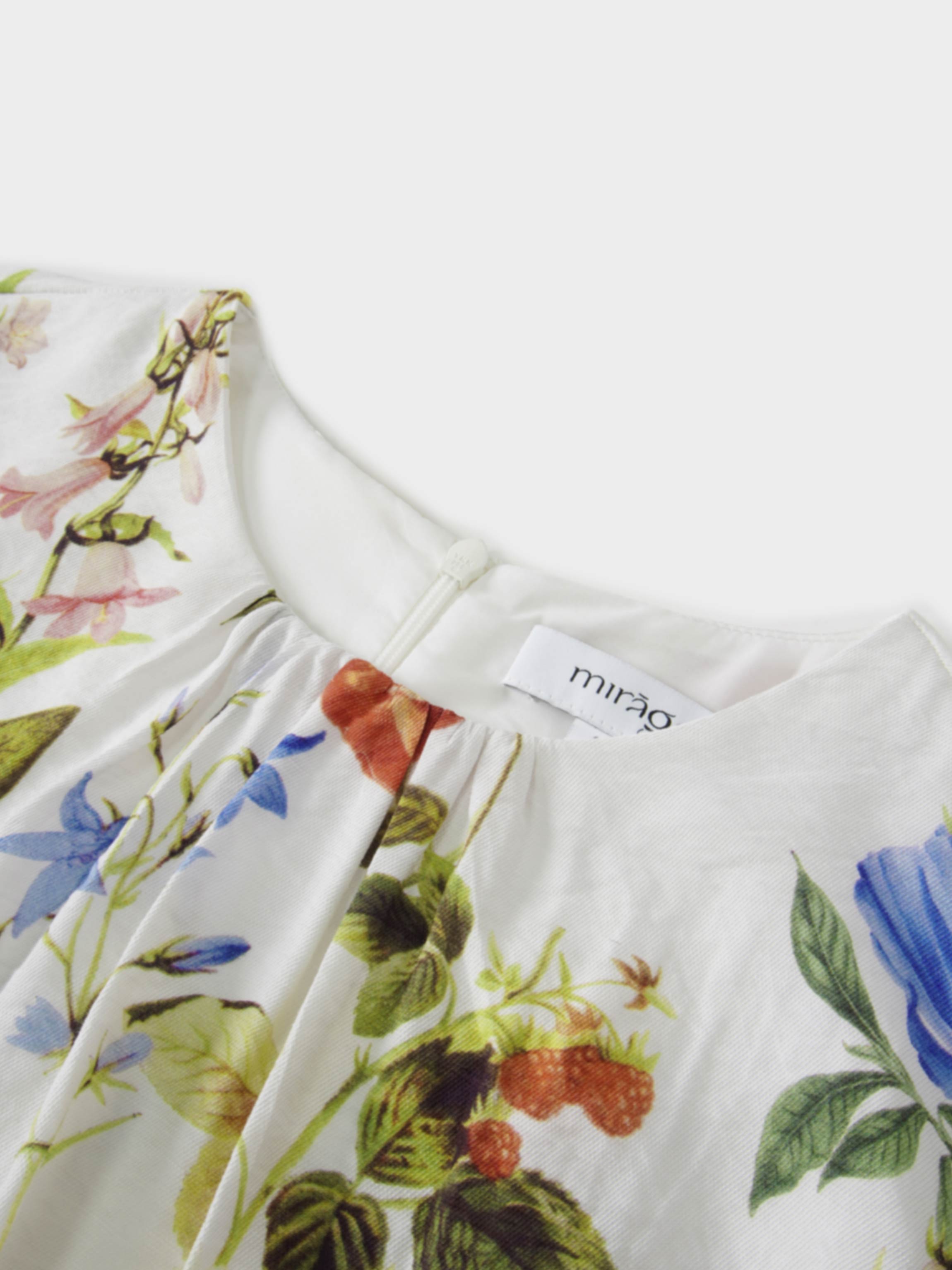 Waist Yoke Dress-Garden Floral