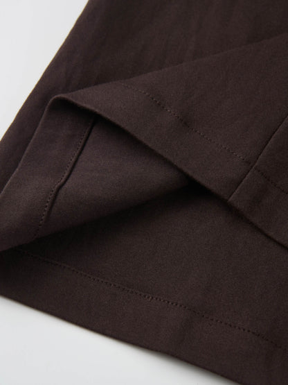 Belted Straight Maxi Skirt - Brown