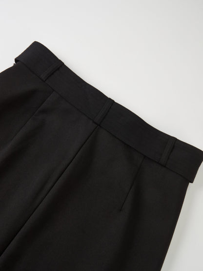 Belted Straight Maxi Skirt - Green