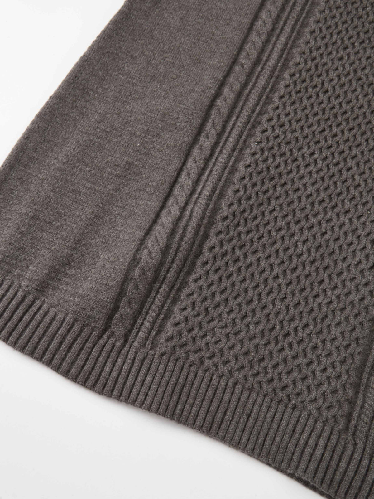 Mixed Cable Knit Skirt - Grey