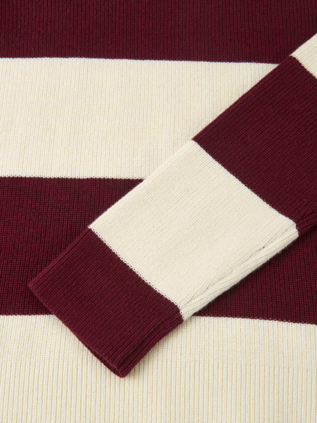 Waffle Knit Top - Burgundy/Cream