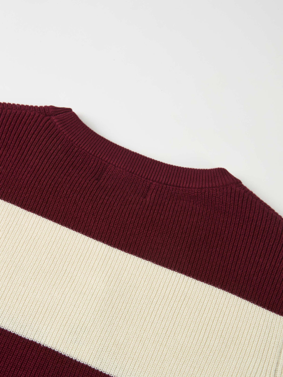 Waffle Knit Top - Burgundy/Cream