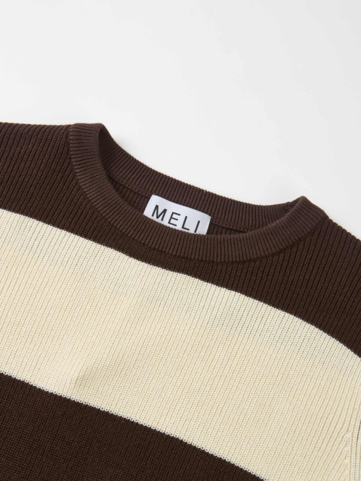 Waffle Knit Top - Cream/Chocolate Brown