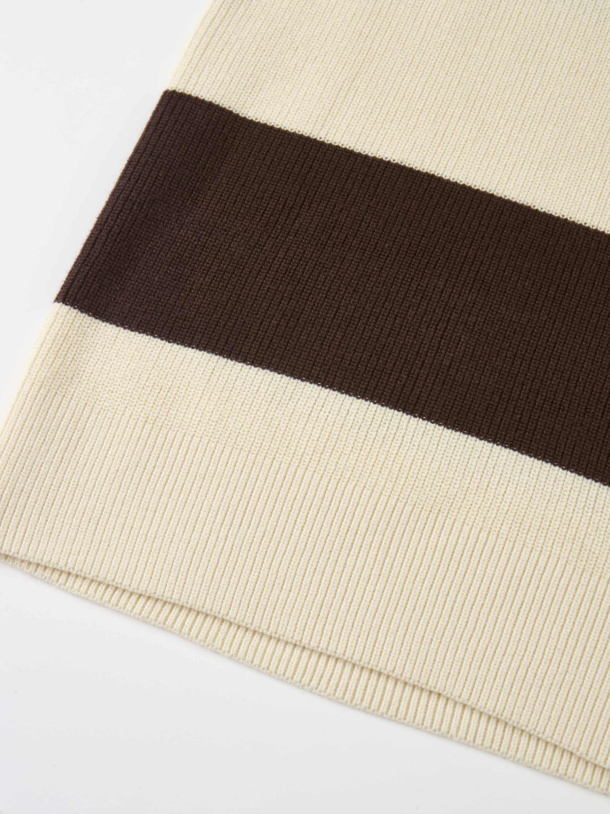 Waffle Knit Top - Cream/Chocolate Brown