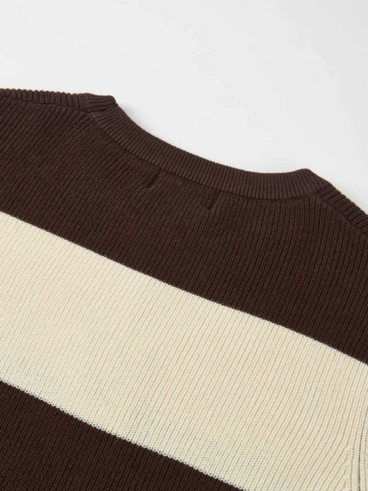 Waffle Knit Top - Cream/Chocolate Brown