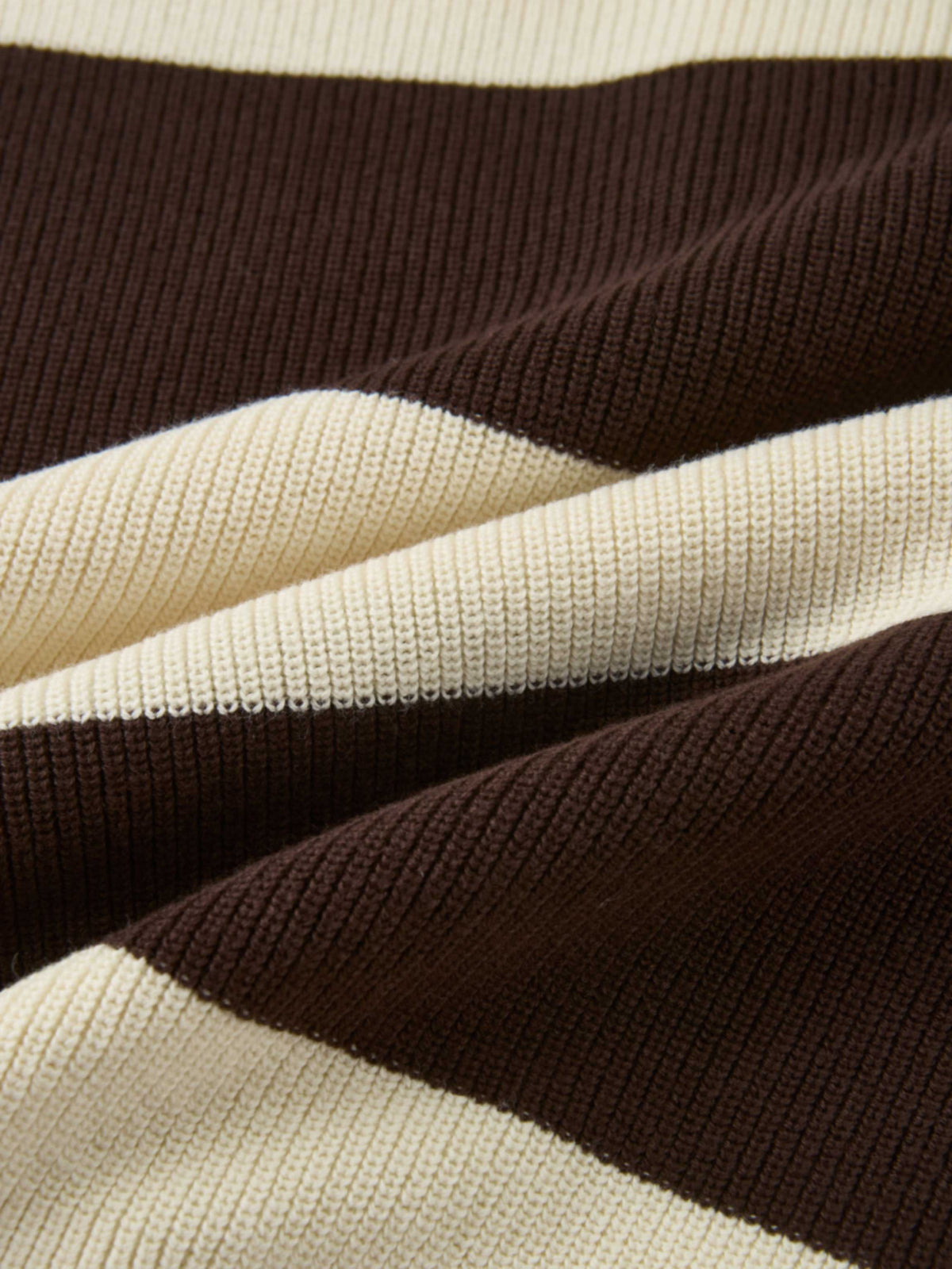 Waffle Knit Top - Cream/Chocolate Brown