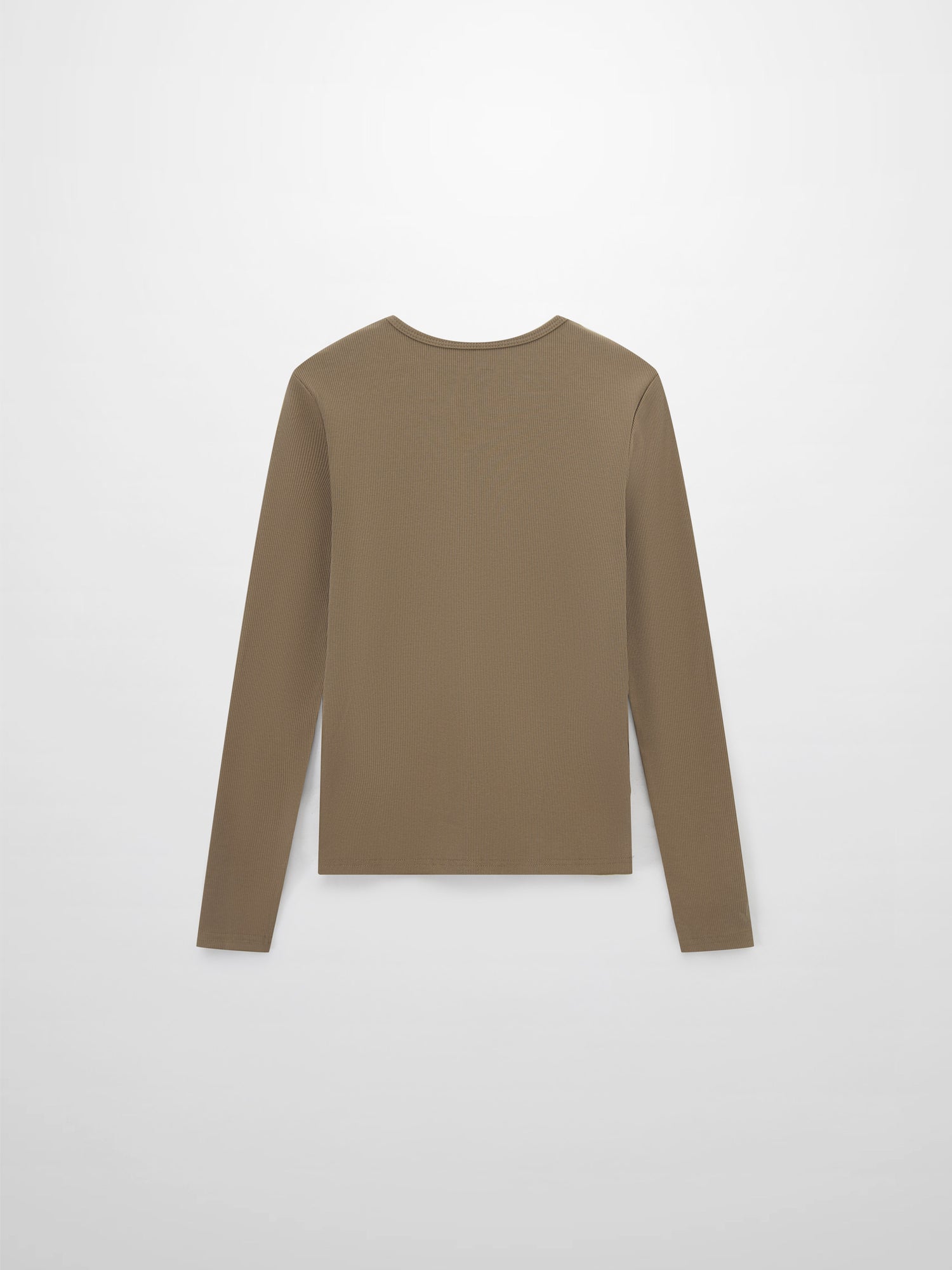 Soft Ribbed High V Tee-Mocha Mousse