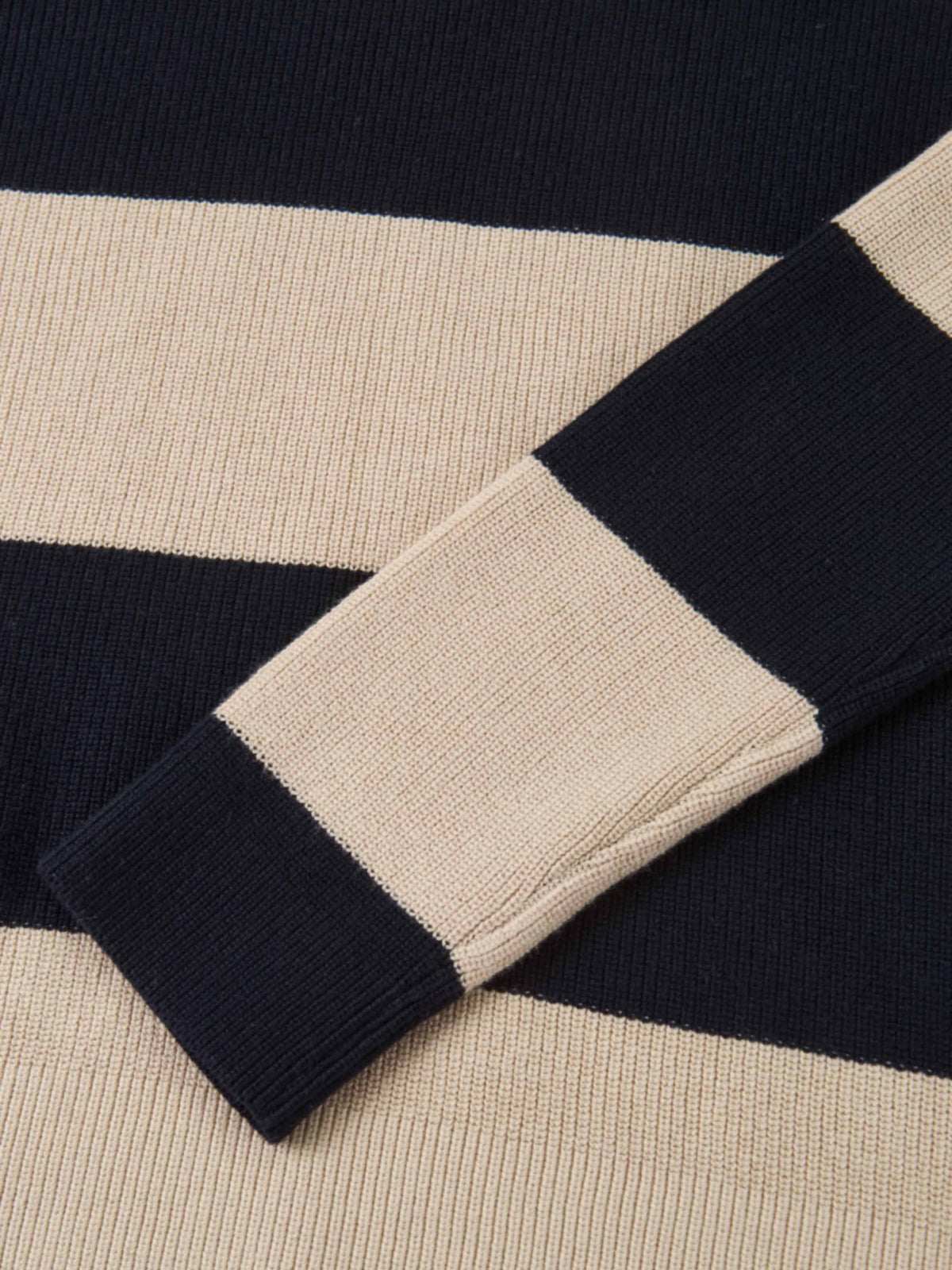 Waffle Knit Top - Navy/Tan