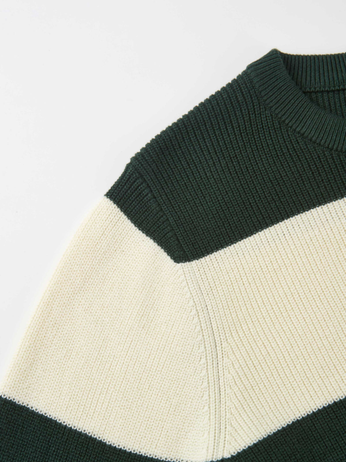 Waffle Knit Top - Cream/Green