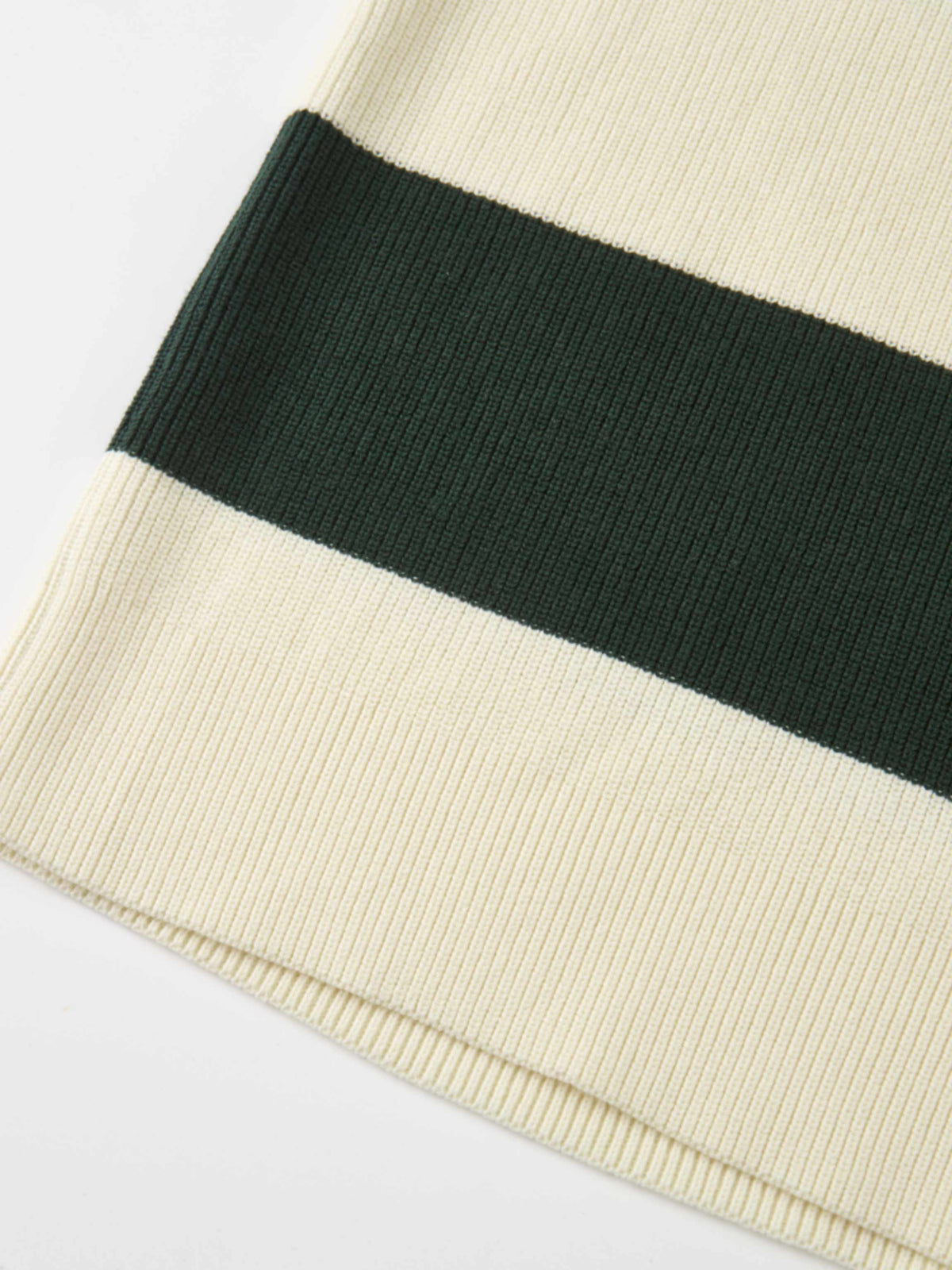 Waffle Knit Top - Cream/Green
