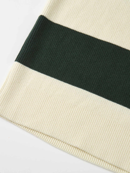Waffle Knit Top - Cream/Green
