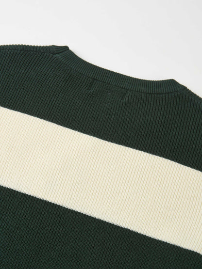 Waffle Knit Top - Cream/Green
