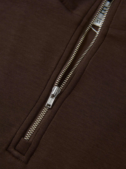 Scuba Half Zip Sweatshirt - Dark Brown