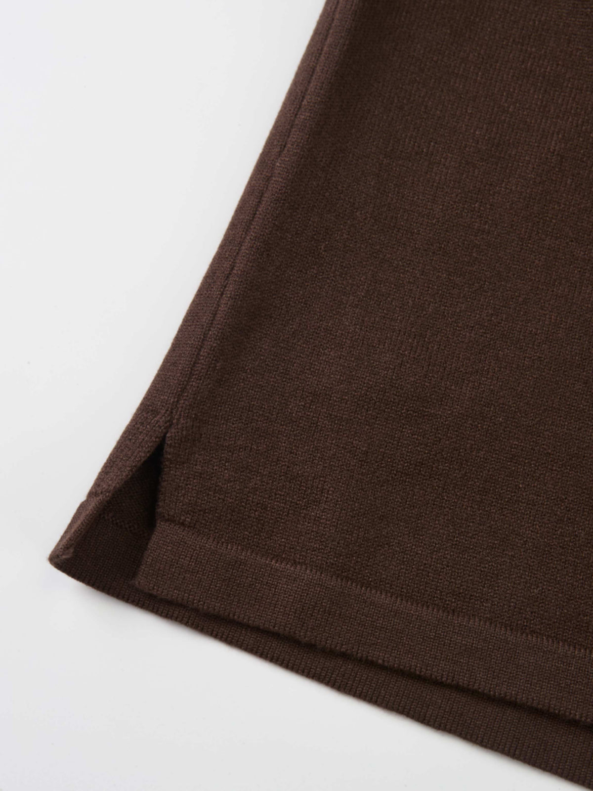 Knit Polo Top - Brown