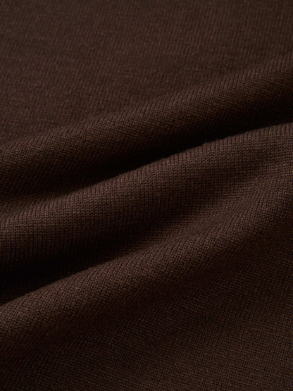 Knit Polo Top - Brown