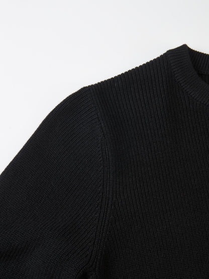 Waffle Knit Top - Black