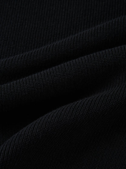 Waffle Knit Top - Black