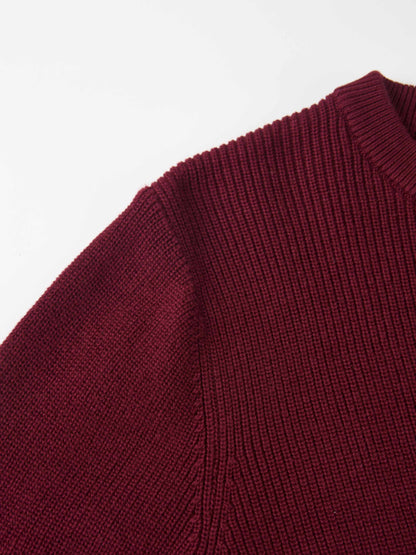 Waffle Knit Top - Burgundy