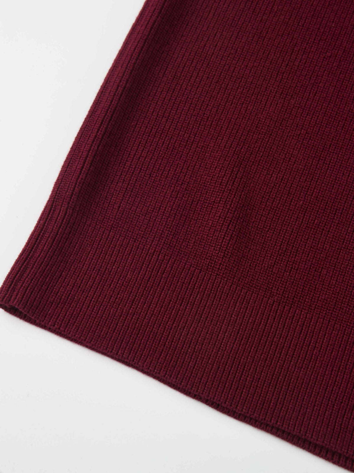 Waffle Knit Top - Burgundy