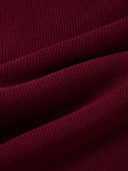 Waffle Knit Top - Burgundy