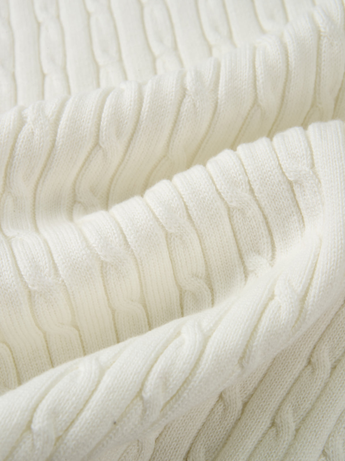 Mock Neck Cable Sleeveless Top - Cream