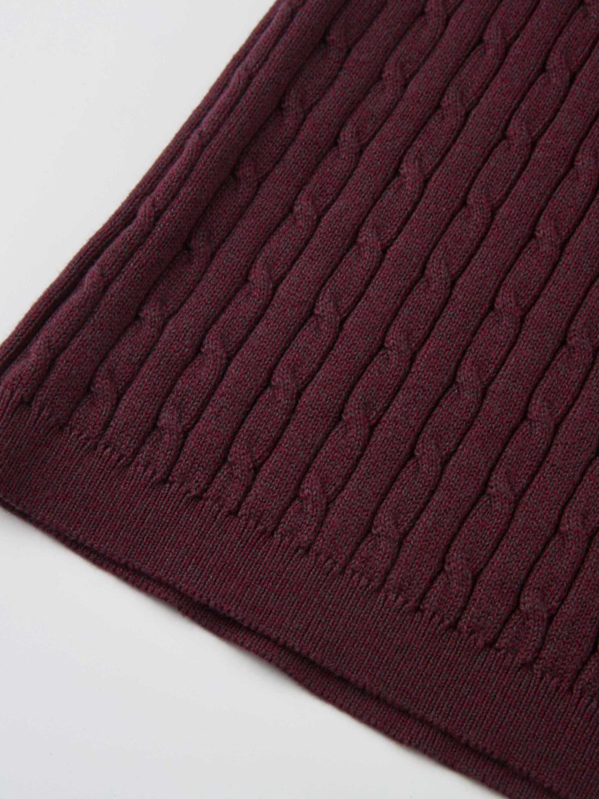 Mock Neck Cable Sleeveless Top - Burgundy