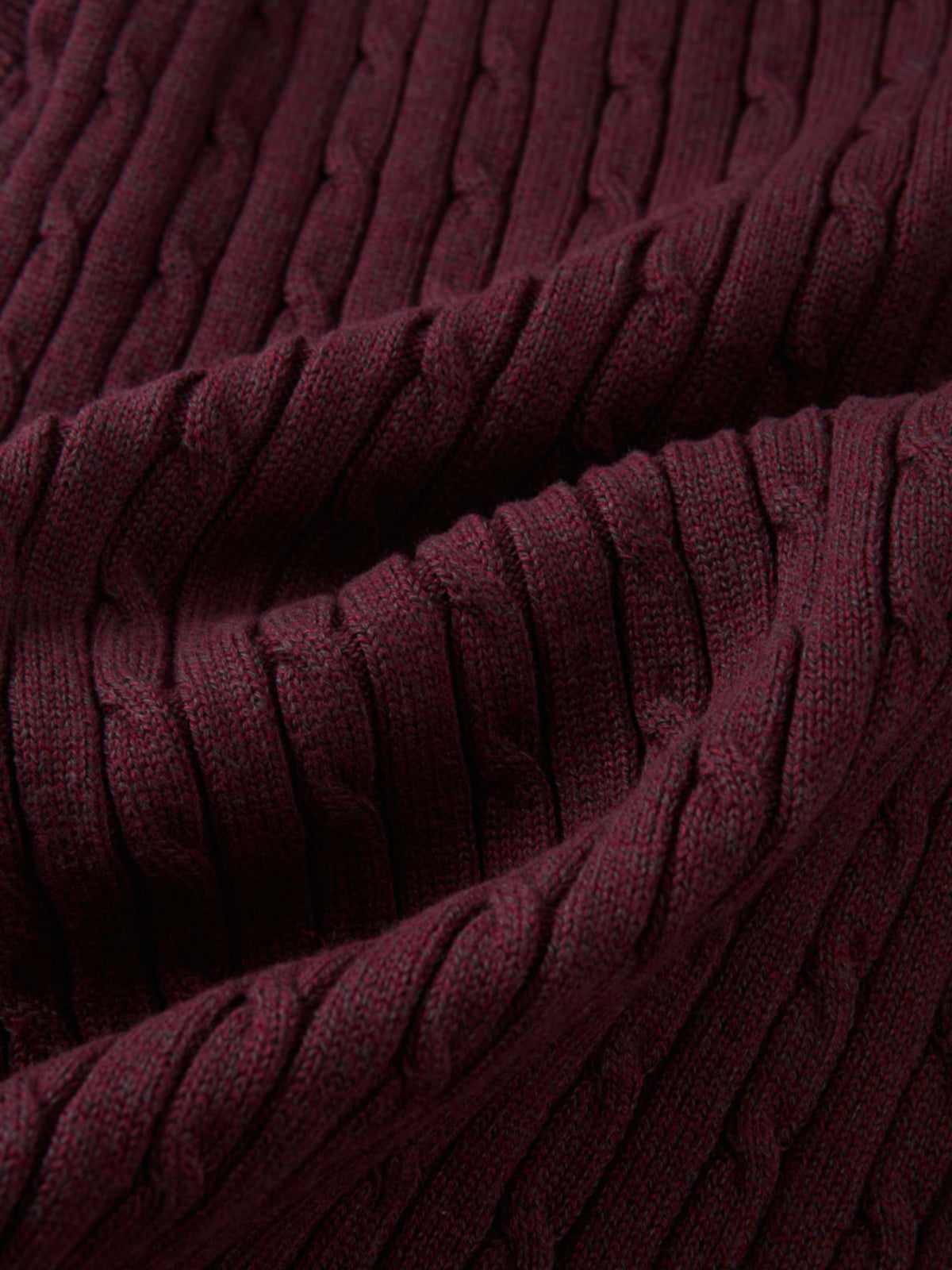 Mock Neck Cable Sleeveless Top - Burgundy