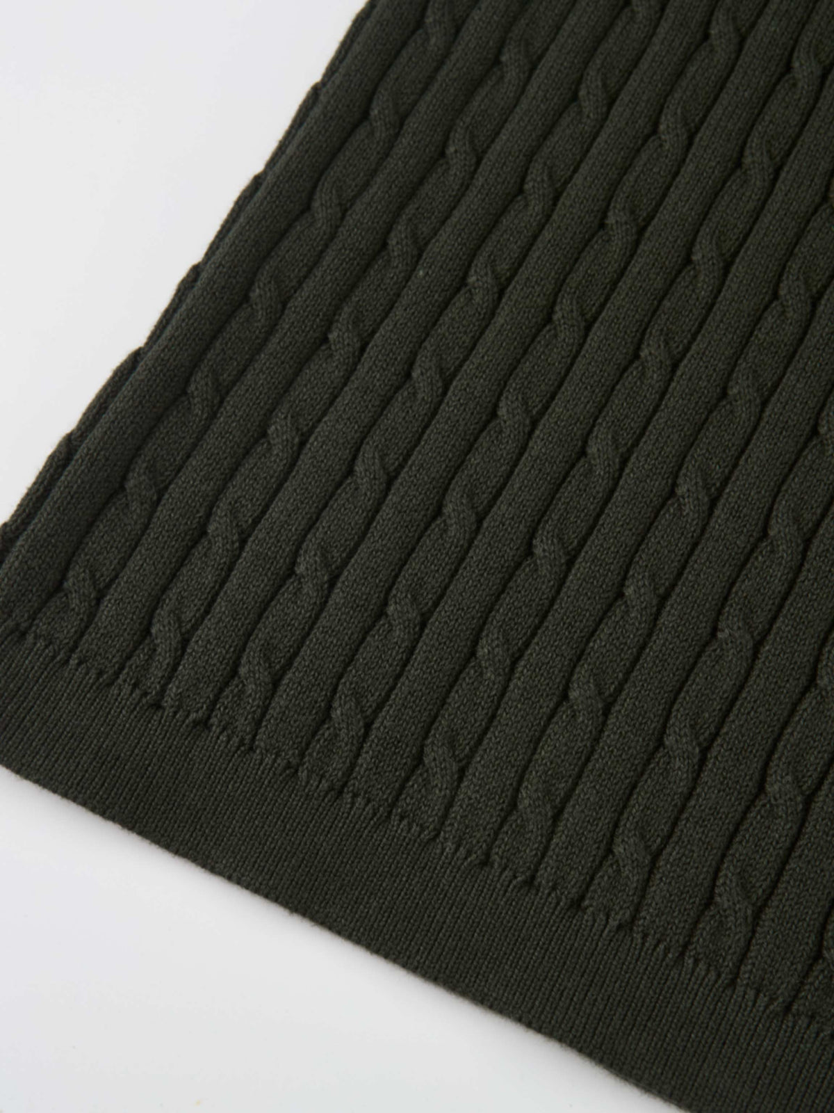 Mock Neck Cable Sleeveless Top - Green