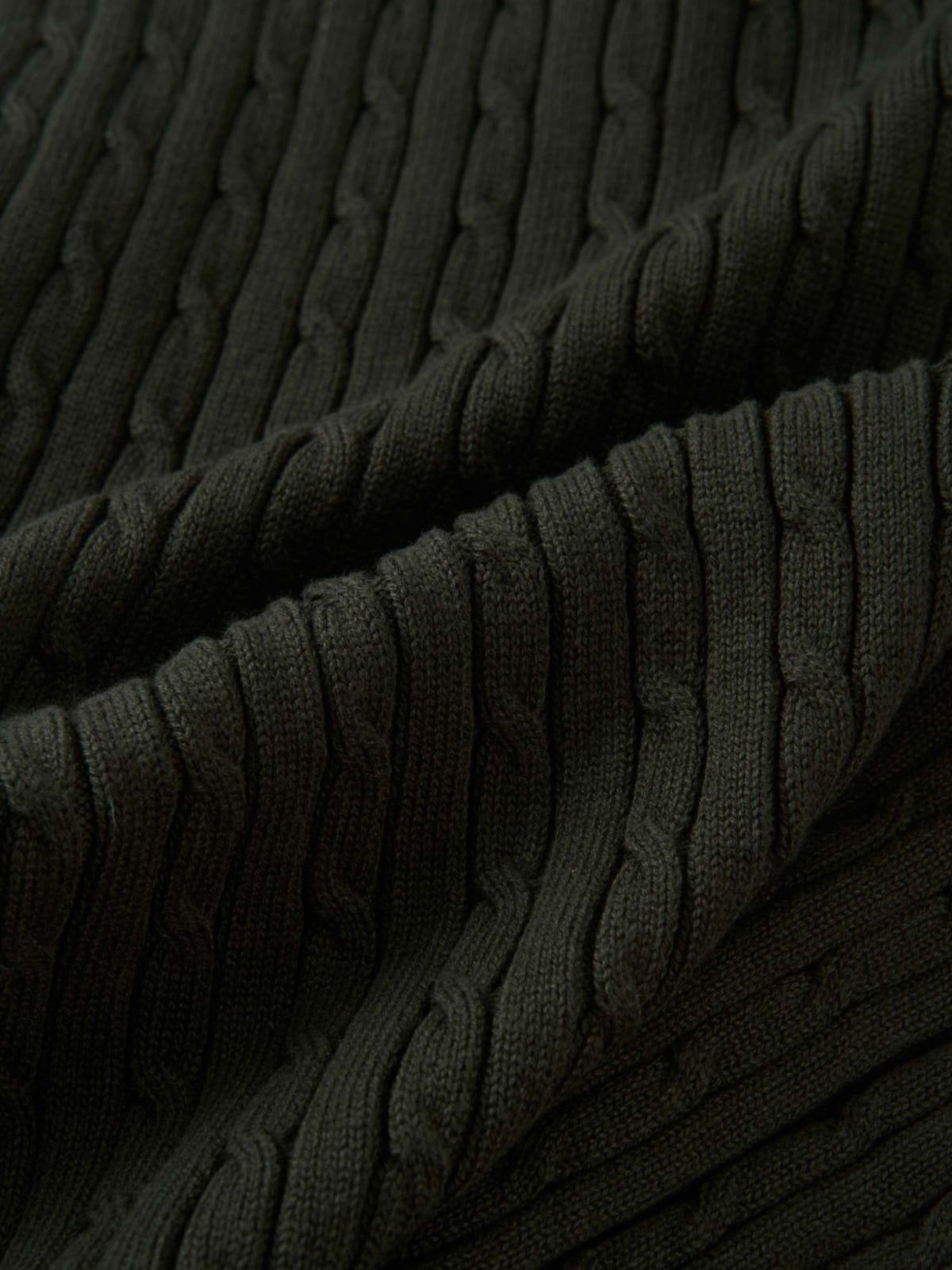 Mock Neck Cable Sleeveless Top - Green